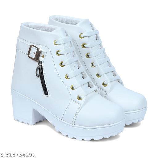 EVOLTAR women buckle design zipper synthetic heel boot | Trendy Below-the-Knee Boots for Women | Elegant & Comfortable Synthetic Leather Design | Best for Casual, Party & Holiday Outings | Stylish Footwear for Ladies & Girls