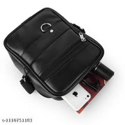 Premium Vintage Black Unisex Crossbody Sling Bag | Stylish Multi-Pocket Side Bag for Men & Women | Durable Travel & Office Sling
