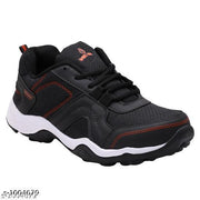 Black Solid Basketball Shoes For Men