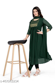 women`s fancy georgette kurti with dupatta..,No Bottom Wear
