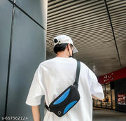 Waist Bag for Men Adjustable Strap | Crossbody Waist Pouch With 2 Pockets | Boys Waist Bag Fanny Pack for Travel Hiking, Casual Wear