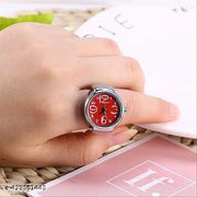 AJS Ring Watch for Women and Men Analog Quartz Watch Arabic Numerals Dial Elastic Band Creative Finger Watch