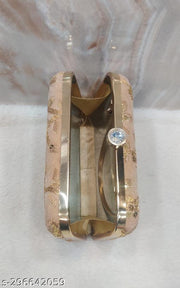 Party Velvet Clutch for Women Trendy Gold Color Box Clutch with Handle Dulhan purse Bridal Clutch