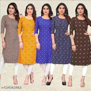 Women Printed Crepe Kurti (Combo Of 5)
