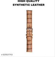 22 mm Genuine Leather Watch Strap  (Dark cherry)