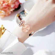 New Bracelet Rose Gold Chain Womens Multicolor Stone Casual Analog Watch - For Women