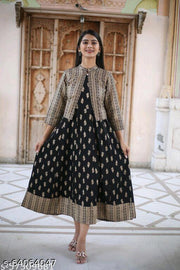 Awsome Anarkali Styled Kurti With Jacket For Womens