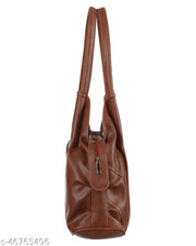 creeper Women's Handbag Leatherette Shoulder Bag with Metal Accent Detail for Everyday Use - Maroon Solid Color Tote Bag for Ladies