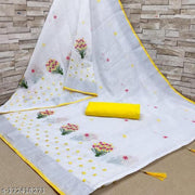 Krivity Brand Bollywood Cotton Linen Saree