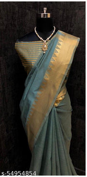 Women's Banarasi Katan Silk Saree With Blouse Piece