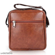 Men’s Leather Crossbody Bag – Stylish Shoulder Messenger Bag with Multiple Zipper Pockets, Adjustable Strap & Durable Design