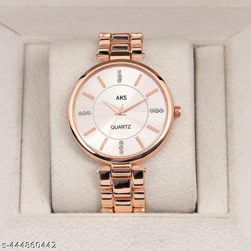 DRS Silver Dial Rose Belt Grils and Women Analog Watch