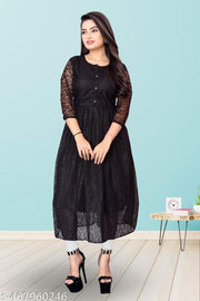 Elegant Stylish Net Gown for Women with Front Show Buttons | Perfect for Festive & Party