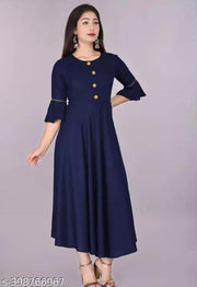 Ultra Fashion Women's Solid Flared Kurti