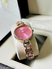 Watch for Women,Watch for Girl ,Waterproof Women Wrist Watches Pink Dial diamond Studded watch Formal,Casual,Festive,Partywear,Wedding,Western Party