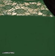 Casual American Crepe And Net Round-Neck 3/4 Length Sleeve Dark Green Kurti (45"Inches)