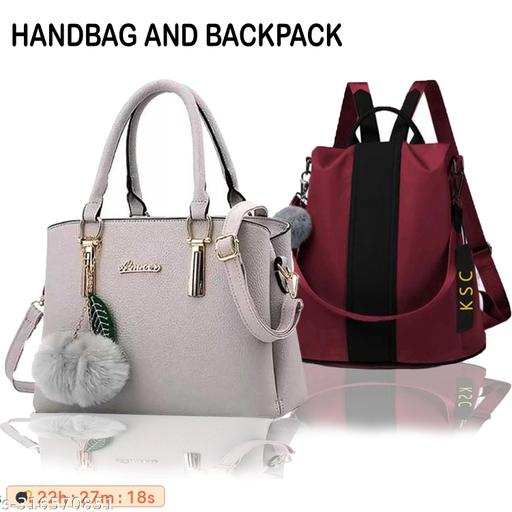Handbag,backpack,women bag, backpack of women, girls backpack combo, Combo handbag,handbag combo, women handbags stylish, ladies purse