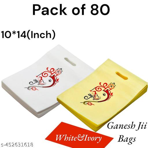 CARRY CLOUD Durable Ganesh Ji Printed Bags (10x14 Inches) – Eco-Friendly Choice, Festival Bags Ganesh Ji, Cultural Printed Bags (Pack of 80)