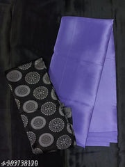 Sana Silk Satin Silk Purple Embroidered Saree With Blouse