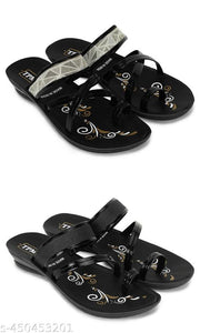 TPMS Fancy PU Sandals, slippers Combo for women and girls