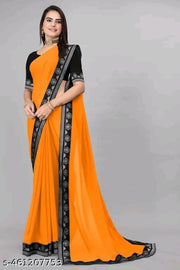 Solid/Plain Daily Wear Georgette Saree