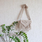CRAFT PLUS | Premium , macrame sling bag for girls and women, Attractive  handmade cross body bag , size = 9 * 7 inches