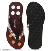 Two Soft Women Slipper/Comfortable & Stylish Women's Daily Use Slipper/Flipflop for Doctor Ortho Slipper/Women & Girls Combo of 2
