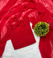 "Graceful Tradition 1000 Butti Handloom Women's Kurti for a Regal Look with Intricate Embroidery and Elegant look"(RED)