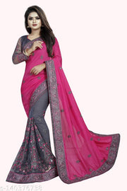 Embroidered Fashion Art Silk, Net Saree