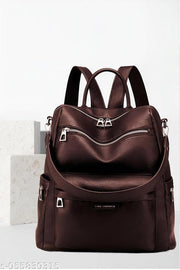 Women's Premium Coffee Brown Backpack Purse | Anti-Theft Multi Pocket Bag