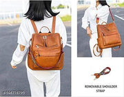 Laptop Backpack Women Backpack Purse Fashion Travel Bag Handbag Ladies Satchel PU Shoulder Bags  (Tan)