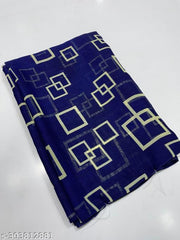 Georgette Geometric Printed Blue Woman Saree With Blouse Piece