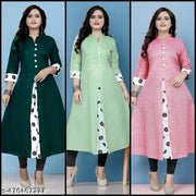 Combo Selfi Cotton Kurti (Pack Of 3)