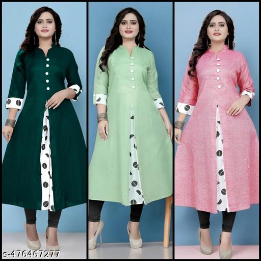Combo Selfi Cotton Kurti (Pack Of 3)