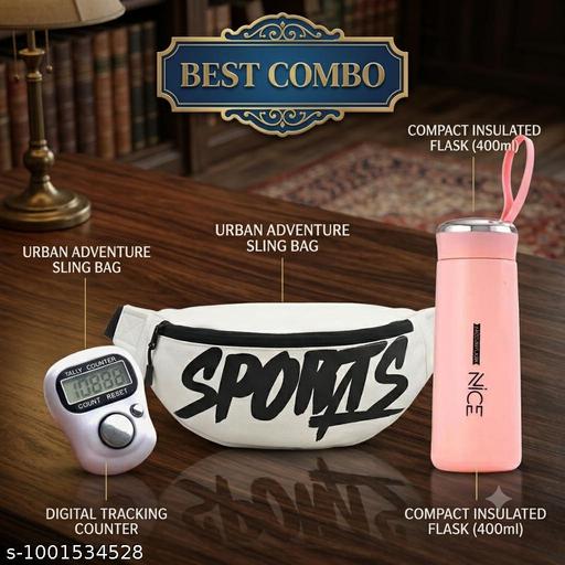 Waist bag for men and women|Tally counter Ring|Water bottle Best Combo 3 product