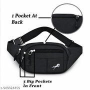 Waist Bag fanny pack bum bag travel passport holder chest bag phone money holder Waist Bag fanny pack bum bag travel passport holder chest bag phone money holder (Black)