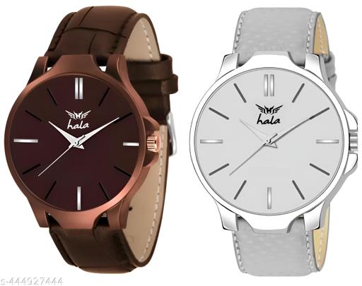 Combo of 2 |  Leather Straps | 6 Months Warranty | Boys Series Analog Watch - For Men