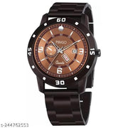 ANALOG DAY AND DATE WORKING BROWN DIAL BROWN CHAIN WATCH FOR MEN