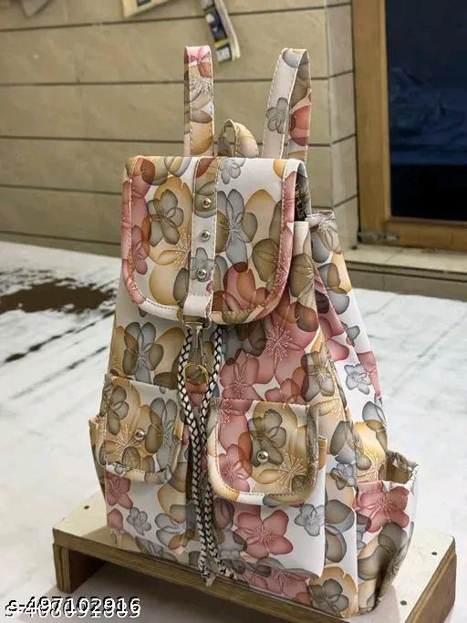 Latest Design Printed Backpack Artificial Leather College Backpacks for Girls & Women