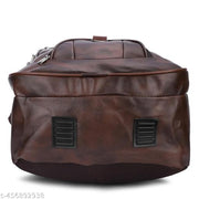 Versatile 35L Leather College Backpack - Stylish, Reliable, Essential (Brown)