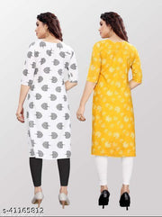 Polyster/Crepe fabric-Women's Printed Kurtis