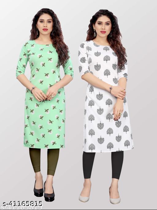 Polyster/Crepe fabric-Women's Printed Kurtis