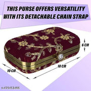 Rajasthani Party Clutch for Women Box Clutch with Golden Chain Sling Embroidery Bag