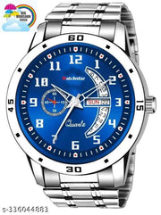 Stainless Steel Strap Day Date Analog Watch For Men