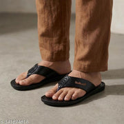 WALKAROO Men PU Cushion Sole Thong Flip Flops Slippers for Daily Wear |home wear slippers outdoor slippers men|Comfortable Lightweight Daily Use -5060 Black