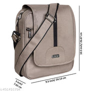 LOREM Grey Stylish PVC Coated Matty Fabric Cross Body Sling Bag For Men SL10