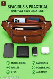 Men’s Premium Multi-Pocket Waist Bag | Crossbody Belt Bag | Travel & Daily Use