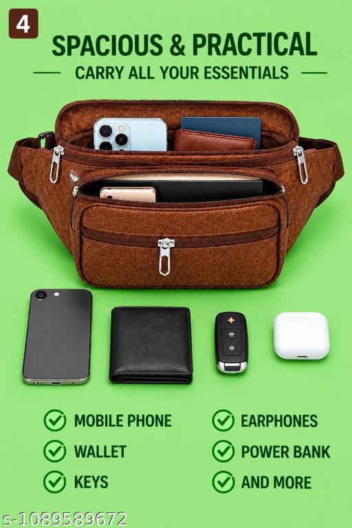 Men’s Premium Multi-Pocket Waist Bag | Crossbody Belt Bag | Travel & Daily Use