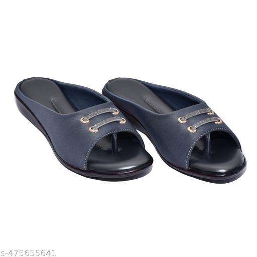New glow walk women flat sandal and girls stylish flip flops grey