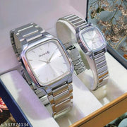 Attractive Silver Stainless Steel couple watch combo party wedding Couple Wedding Gift Combo, Anniversary Gift Combo - Men & Women